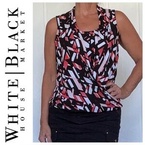 White House Black Market geometric print sleeveless top Size small
